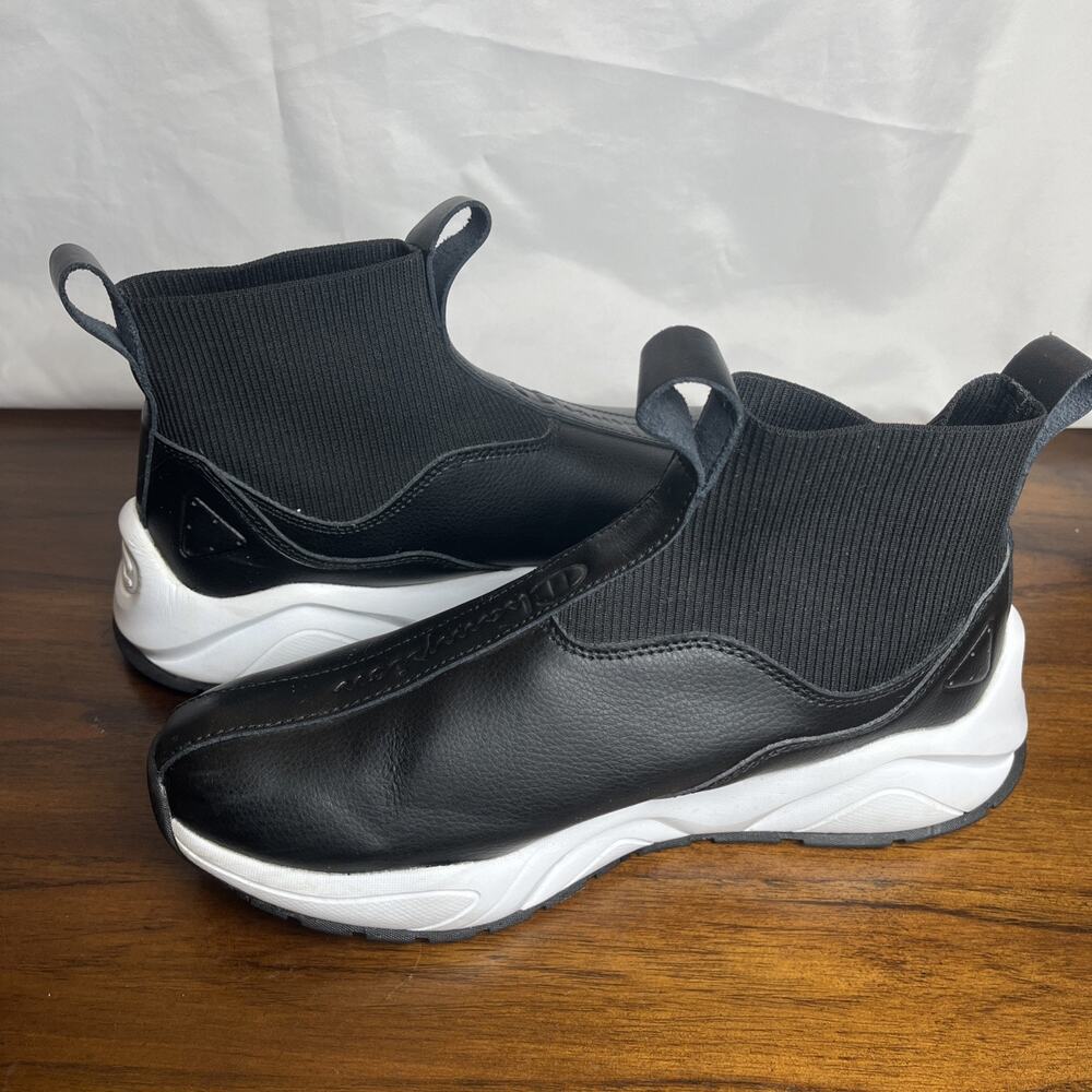 Champion Rally Shoes Womens Sz 10W Black White Leather Slip On Trainers Sneaker - Picture 2 of 12